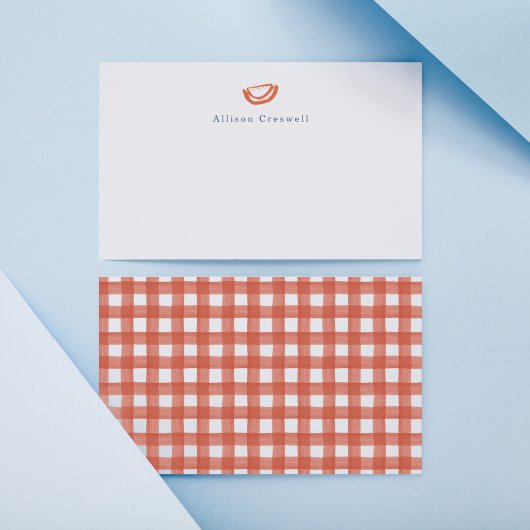 Red Gingham Picnic Watermelon Personal Stationery Mitteilungskarte