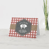 Red Gingham Pig Burlap Grillen