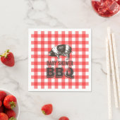 Red Gingham Pig Roast Baby Dusche GRILLEN Serviette (Beispiel)