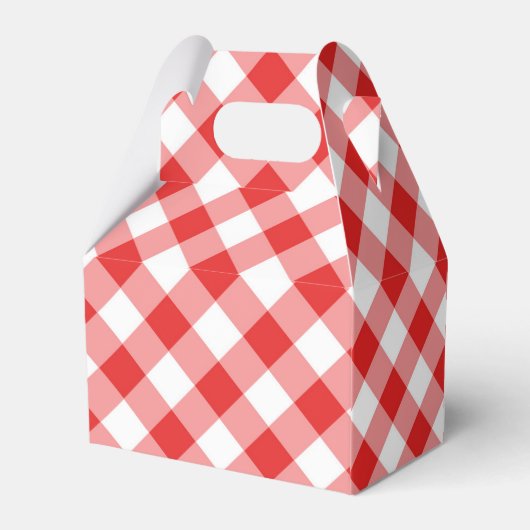 Red Gingham Pizza Gastgeschenk Box Geschenkschachtel (Rückseite)
