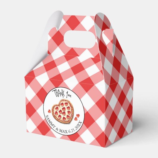 Red Gingham Pizza Gastgeschenk Box Geschenkschachtel (Vorderseite)