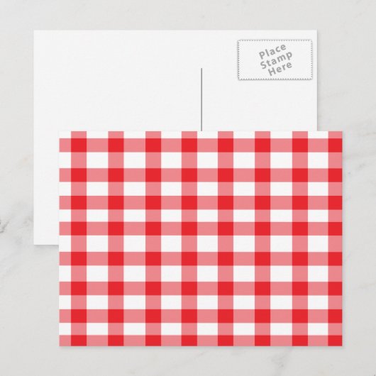 Red Gingham Postkarte (Vorne/Hinten)
