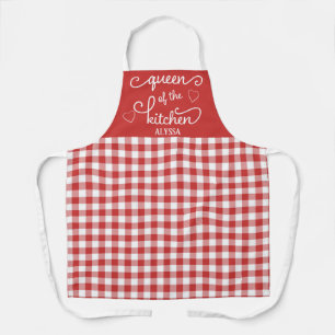 Red Gingham Queen of the Kitchen Schürze