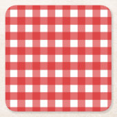 Red Gingham Rechteckiger Pappuntersetzer (Vorderseite)