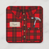 Red Gingham Shirt Handyman Visitenkarte (Vorderseite)