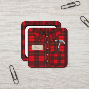 Red Gingham Shirt Handyman Visitenkarte