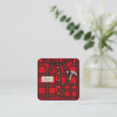 Red Gingham Shirt Handyman Visitenkarte (Stehend Vorderseite)