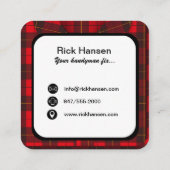 Red Gingham Shirt Handyman Visitenkarte (Rückseite)