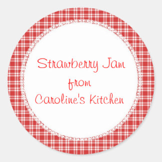Red Gingham Sticker