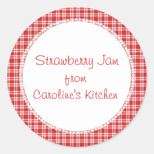 Red Gingham Sticker (Vorderseite)