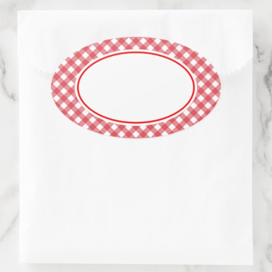 Red Gingham Stickers (Tasche)