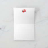 Red Gingham Strawberries Baby Shower Dankeskarte (Innenseite)