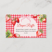 Red Gingham Strawberry Diaper Raffle Baby Shower Begleitkarte (Vorderseite)
