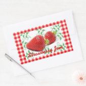 Red Gingham Strawberry-Marmelade Rechteckiger Aufkleber (Umschlag)