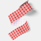 RED GINGHAM STRICK 3" Wide Satin Ribbon Satinband (Rückseite)
