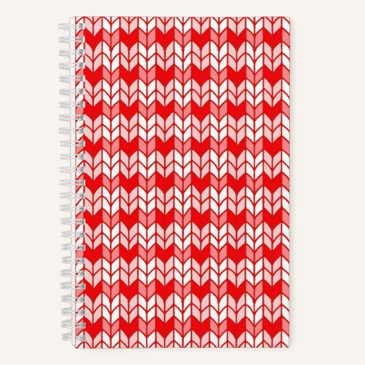 RED GINGHAM STRICK 5.5x8.5 SpiralNotebook Notizblock (Vorderseite)