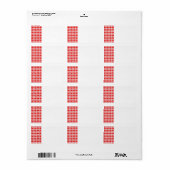 RED GINGHAM STRICK Address Labels Adressaufkleber (Vorne)