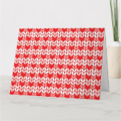 RED GINGHAM STRICK Big Gruß Card / Horizontal Karte (Rückseite)