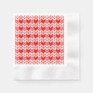 RED GINGHAM STRICK Cocktailpapier Napkins Serviette