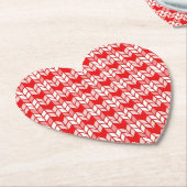 RED GINGHAM STRICK Herzerpapier Untersetzer (angewinkelt)