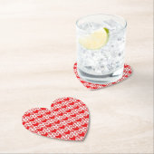 RED GINGHAM STRICK Herzerpapier Untersetzer (Vor Ort)