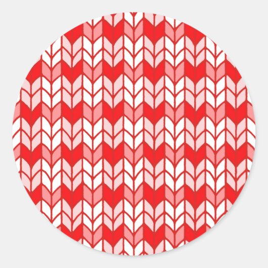 RED GINGHAM STRICK Kleine Round Stickers (Vorderseite)