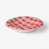RED GINGHAM STRICK Paper Bowls Pappteller (Gewinkelt)