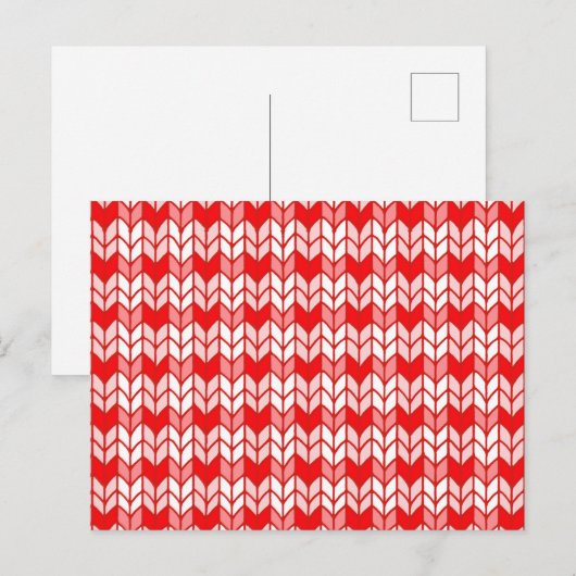 RED GINGHAM STRICK Postkarte / Horizontal (Vorne/Hinten)