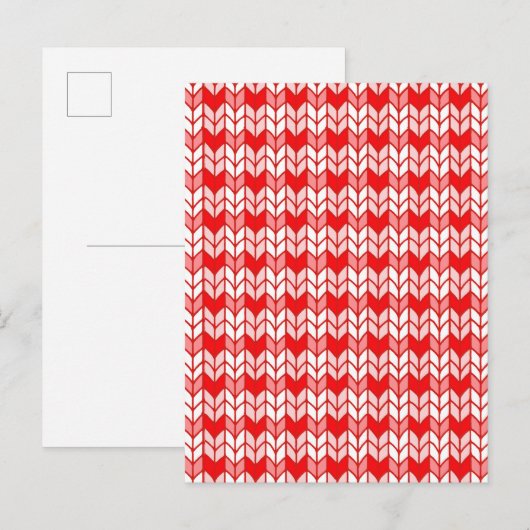RED GINGHAM STRICK Postkarte / Vertikal (Vorne/Hinten)