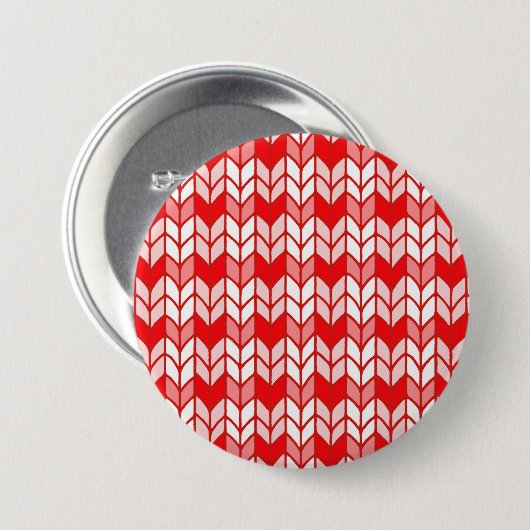 RED GINGHAM STRICK Round Button Button (Vorne & Hinten)