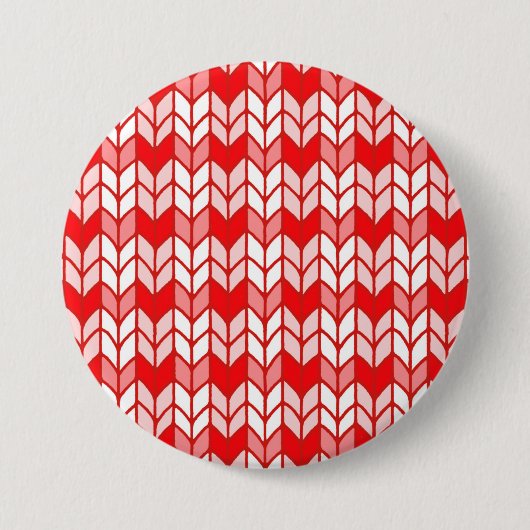 RED GINGHAM STRICK Round Button Button (Vorderseite)