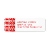 RED GINGHAM STRICK Rücksendeadressen-Aufkleber (Vorne)