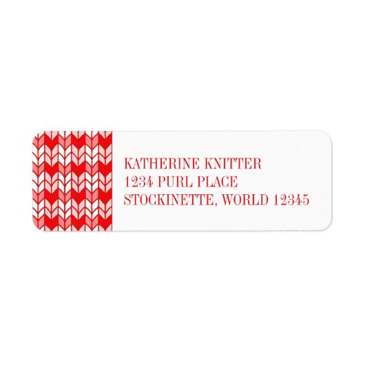 RED GINGHAM STRICK Rücksendeadressen-Aufkleber (Vorne)