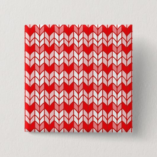 RED GINGHAM STRICK Square Button Button (Vorderseite)
