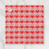 RED GINGHAM STRICK Square Geschenketags Geschenkanhänger (Vorderseite)