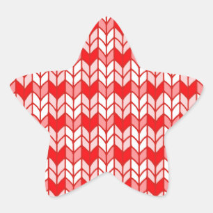 RED GINGHAM STRICK Star Stickers