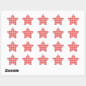 RED GINGHAM STRICK Star Stickers (Blatt)