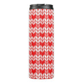RED GINGHAM STRICK Thermal Tumbler Thermosbecher (Rückseite)
