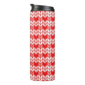 RED GINGHAM STRICK Thermal Tumbler Thermosbecher (Nach rechts gedreht)