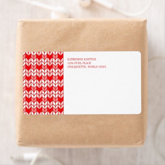 RED GINGHAM STRICK Versandadresse Labels (Insitu)
