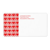 RED GINGHAM STRICK Versandadresse Labels (Vorne)
