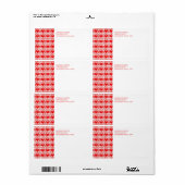 RED GINGHAM STRICK Versandadresse Labels (Vorne)