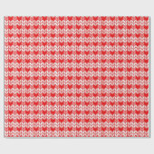 RED GINGHAM STRICK Wrapping Paper Geschenkpapier (Flach)