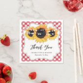 Red Gingham Sunflower Wedding Serviette (Beispiel)