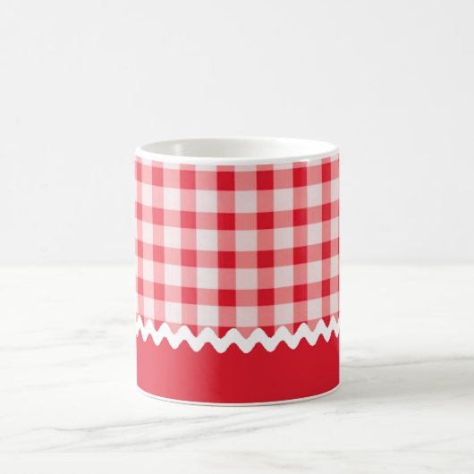 Red Gingham Tasse (Mittel)