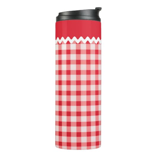 Red Gingham Thermal Tumbler Thermosbecher (Nach links gedreht)