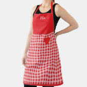 Red Gingham trimmed in Red Country Style Schürze (InSitu)