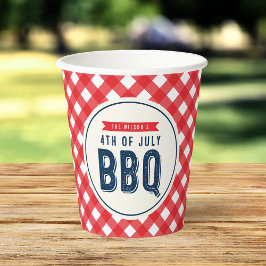 Red Gingham und Blue 4. Juli GRILLEN Paper Cups Pappbecher