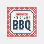 Red Gingham und Blue 4. Juli GRILLEN Serviette (Vorderseite)