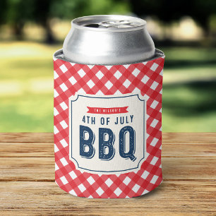 Red Gingham und Blue Amerikanische Unabhängigkeit Dosenkühler